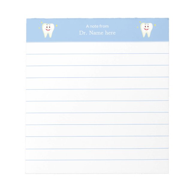 Bloc De Notas Dentista con lino de dientes feliz moderno (Frente)