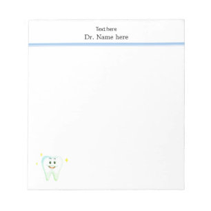 Bloc De Notas Dentista Simple Diente Feliz Moderno