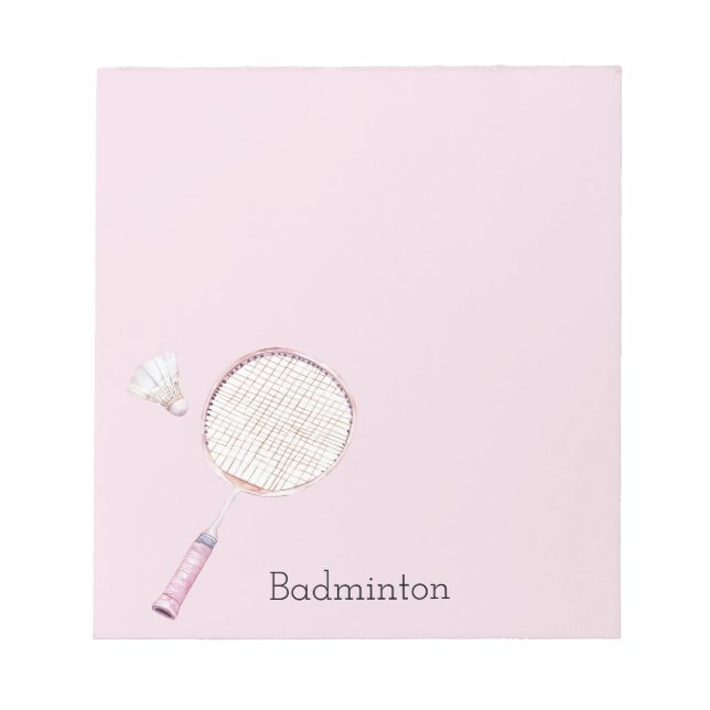 Bloc De Notas Deportes de bádminton rosado (Frente)
