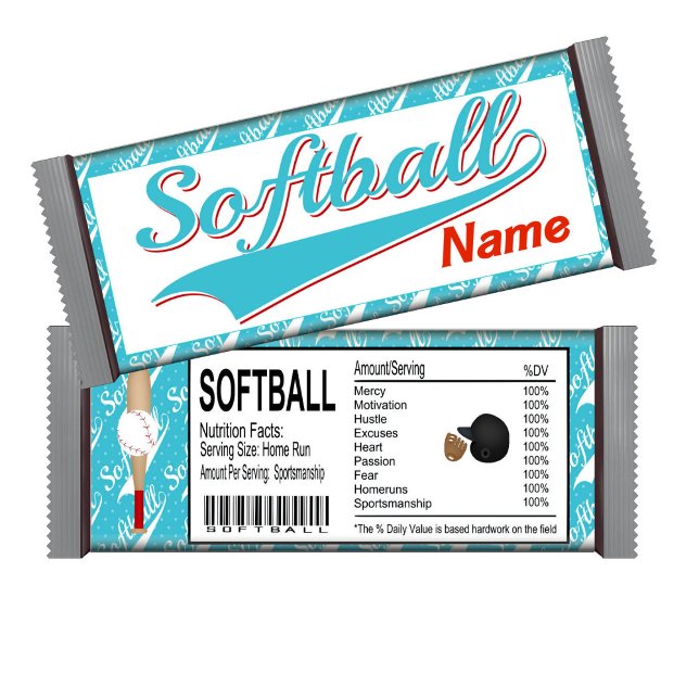 Bloc De Notas Deportes Softball Birthday Candy Bar Wrapper Favor (Subido por el creador)
