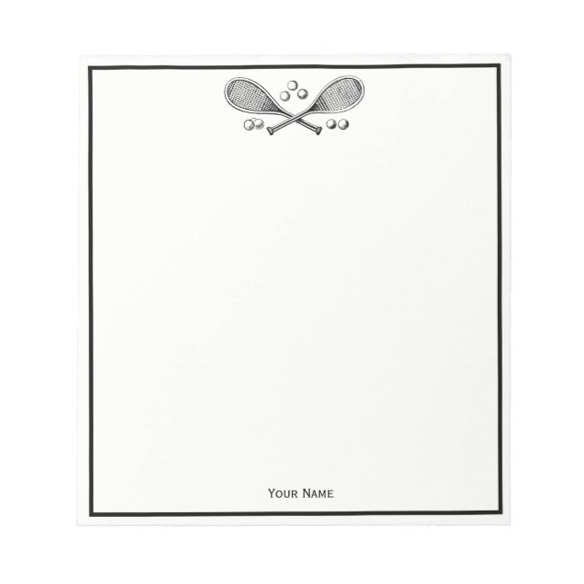 Bloc De Notas Deportes Vintage Tenis Racquet (Frente)