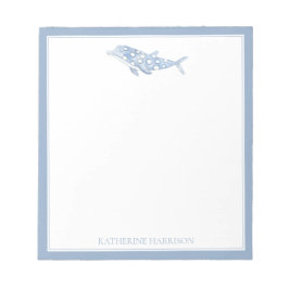 Bloc De Notas Depósito de polka azul acuático costero delfín