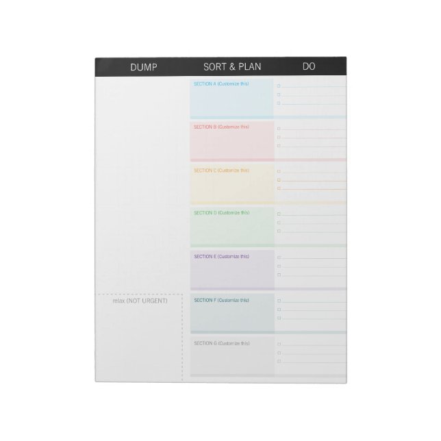 Bloc De Notas Descarga cerebral Personalizable EDITABLE minimali (Lado Izquierdo)