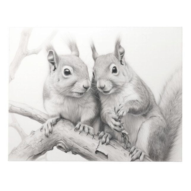 Bloc De Notas Descubrimiento de animales de ardilla Esbozo de ti (Frente)