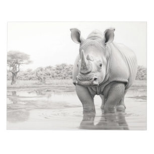 Bloc De Notas Descubrimiento de animales rinocerontes Esbozo de