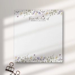 Bloc De Notas Desde el escritorio de flores silvestres rústicas