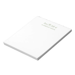 Bloc De Notas Desde El Escritorio De Personalizado Moderno Verde