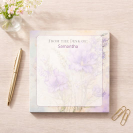 Bloc De Notas Desde el escritorio de Purple Floral Cottagecore