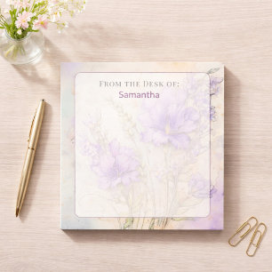 Bloc De Notas Desde el escritorio de Purple Floral Cottagecore