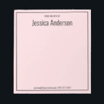 Bloc De Notas Desde el escritorio de su nombre texto rosa pálido<br><div class="desc">Esto desde el escritorio de la libreta tiene el texto de la pantalla en negro en la parte superior. Hay un gran texto negro para mostrar el nombre del destinatario en la parte superior. Hay un texto negro más pequeño en la parte inferior para información de contacto como una dirección...</div>