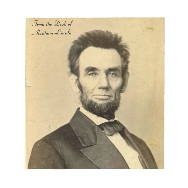 Bloc De Notas Desde la mesa de Abraham Lincoln Notepad (Frente)