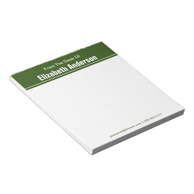 Bloc De Notas Desde la mesa de Green and White (Lado Derecho)