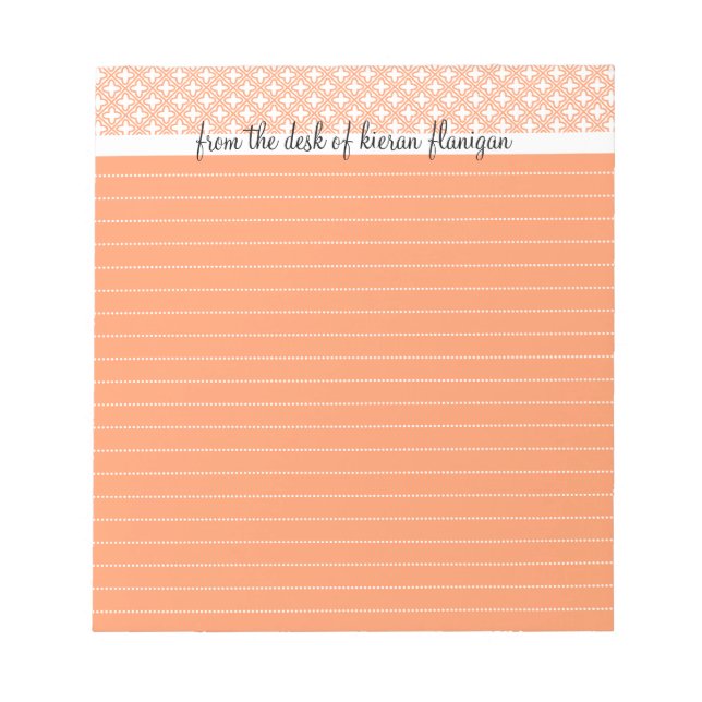 Bloc De Notas Desde la mesa de - Lined Notepad, Peach (Frente)
