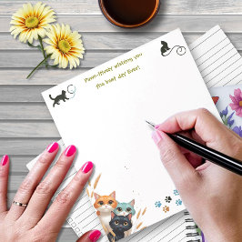 Bloc De Notas Deseándote el Mejor Día Positividad Gato