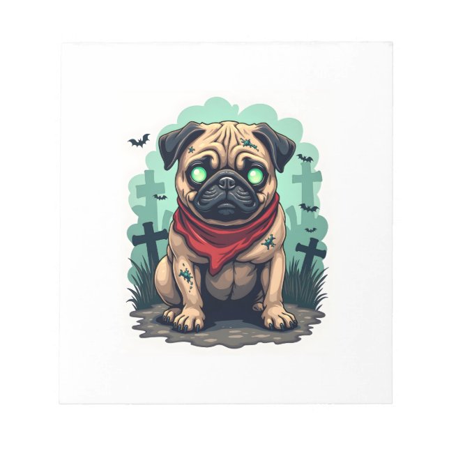 Bloc De Notas Desfile de Pug Zombie (Frente)