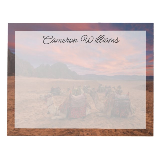 Bloc De Notas Desiertos | Camels Sinai Mountains Egipto (Frente)