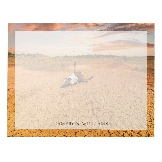 Bloc De Notas Desiertos | Desierto con cráneo de vaca (Frente)