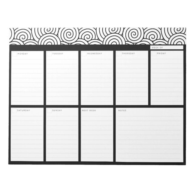 Bloc De Notas Deskpad de Swirls Organizer (Frente)