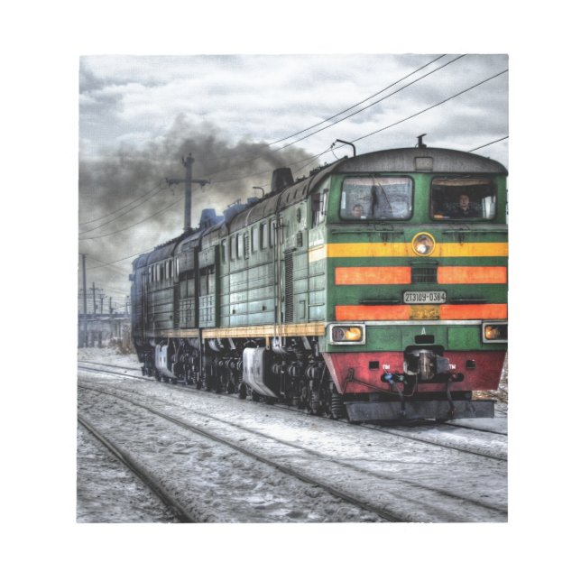 Bloc De Notas Destino del motor Steampunk del ferrocarril (Frente)