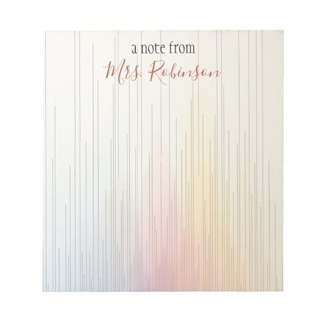 Bloc De Notas Destitución de profesor de Personalizado de cuadrí (Frente)