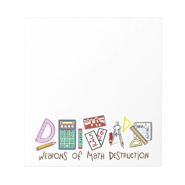 Bloc De Notas Destrucción De Armas De Matemáticas (Frente)