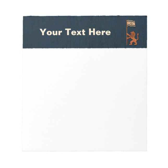 Bloc De Notas Día de Jerusalén León con Bandera (Frente)