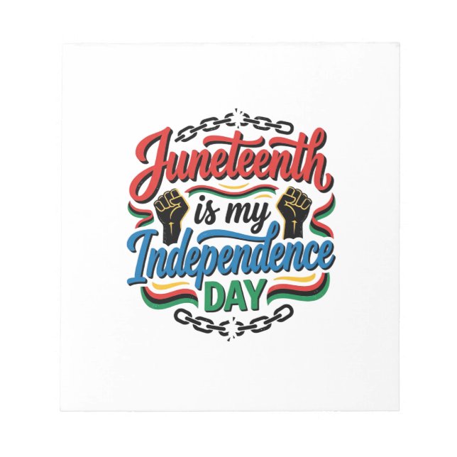 Bloc De Notas Día de la Independencia de Juneteenth Diseño de ca (Frente)