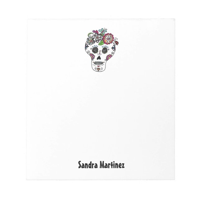 Bloc De Notas Dia de Los Muertos, Cráneo de Azúcar, Notepad Pers (Frente)