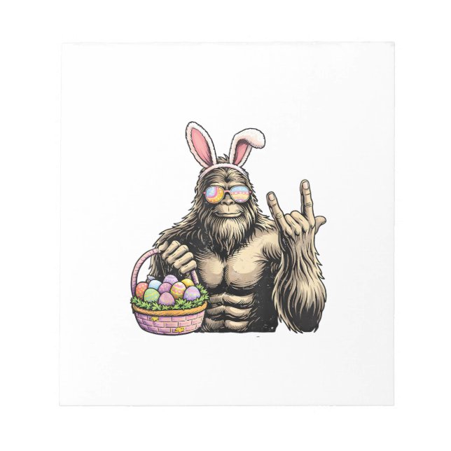 Bloc De Notas Día de Pascua de Bigfoot Huevo de Pascua Roca dive (Frente)