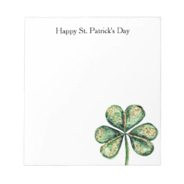 Bloc De Notas Día de San Patricio Green Gold Glitz Shamrock