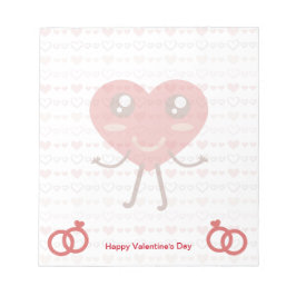 Bloc De Notas Día de San Valentín Corazón Rojo Bonito y Corazone