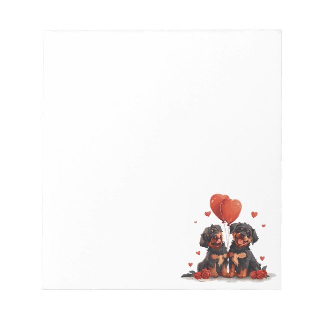 Bloc De Notas Día de San Valentín Perros Rottweiler (Frente)