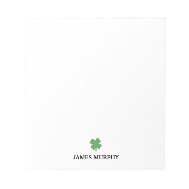 Bloc De Notas Día del personalizado Shamrock St Patricks (Frente)