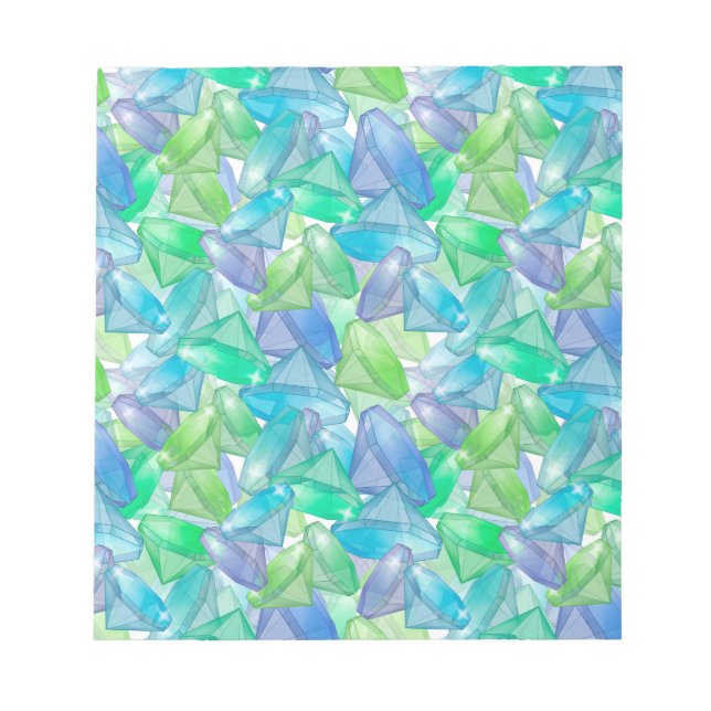 Bloc De Notas diamantes azules y verdes (Frente)