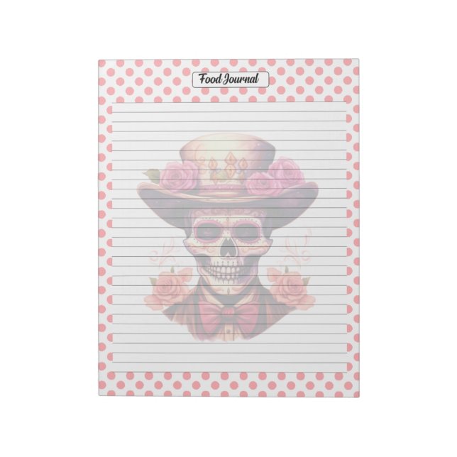 Bloc De Notas Diario de alimentos Cute Sugar Skull (Lado Izquierdo)