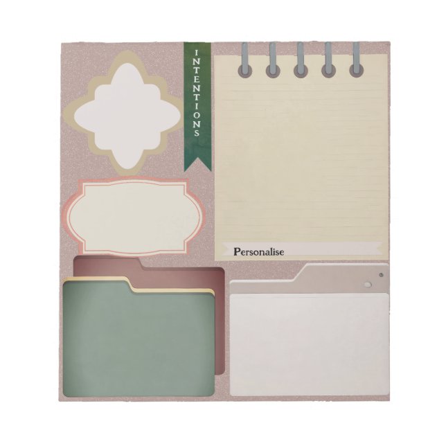 Bloc De Notas Diario de diario Pink Personal Scrapbook Paper (Frente)