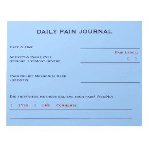 Bloc De Notas Diario de dolor diario (Sky Blue)