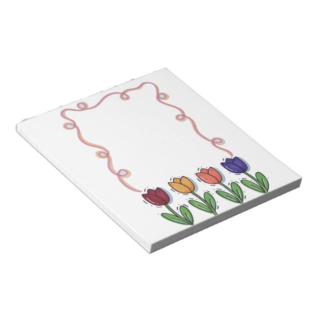 Bloc De Notas Diario de flores de tulipán (Lado Derecho)