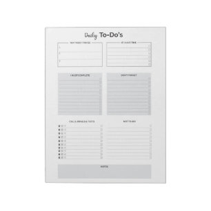 Bloc de notas diario de tareas pendientes