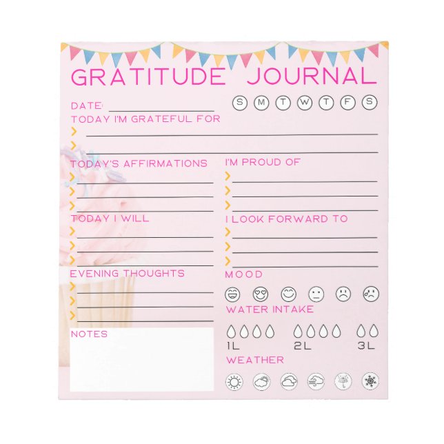 Bloc De Notas Diario Gratitude (Frente)