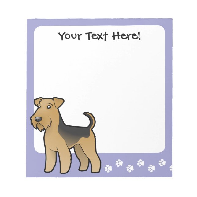 Bloc De Notas Dibujo animado Airedale Terrier / Welsh Terrier (Frente)