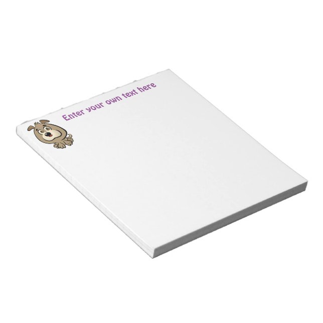Bloc De Notas Dibujo animado de cachorro personalizable (Lado Derecho)