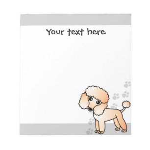 Bloc De Notas Dibujo Animado de Caniche Albaricoque Adorable con
