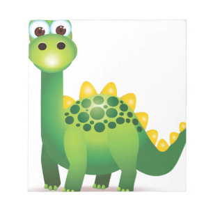 Bloc De Notas Dibujo animado lindo del dinosaurio verde