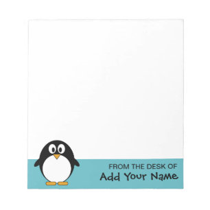 Bloc De Notas Dibujo animado lindo del pingüino con el área para
