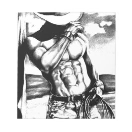 Bloc De Notas Dibujo artístico atractivo Cowboy Body Builder
