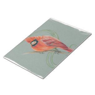 Bloc De Notas Dibujo de arte de pájaro cardinal rojo