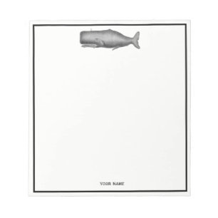 Bloc De Notas Dibujo de ballena vintage del siglo XIX