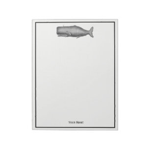 Bloc De Notas Dibujo de ballena vintage del siglo XIX