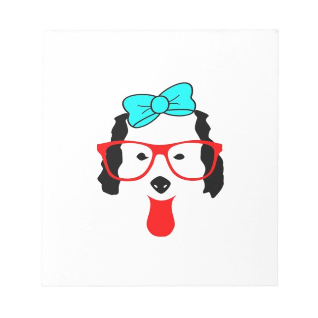 Bloc De Notas Dibujo de cabeza de perro divertida (Frente)